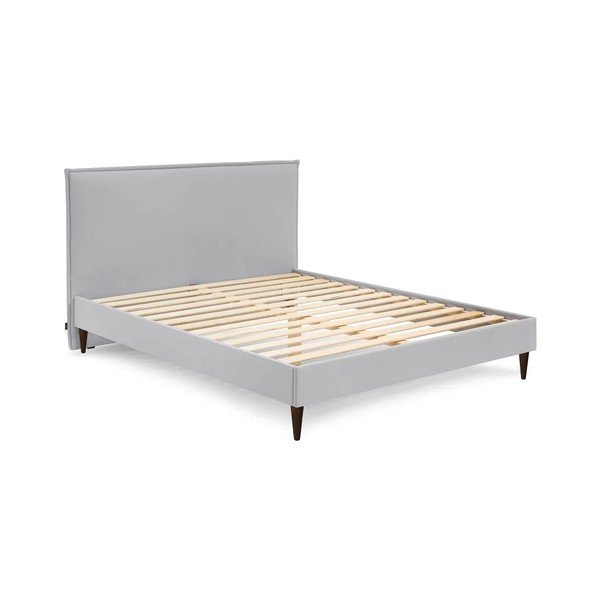 Letto matrimoniale imbottito grigio chiaro con griglia 160x200 cm Sary - Bobochic Paris