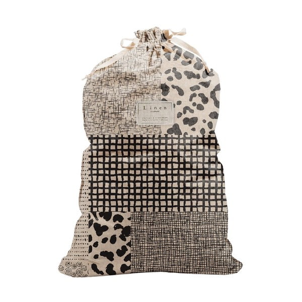Sacco portabiancheria in tessuto misto lino Borsa, altezza 75 cm Leopard - Really Nice Things