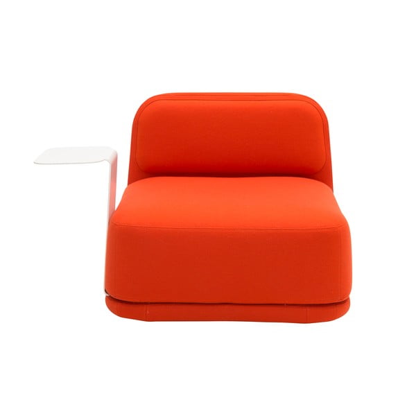 Poltrona arancione con tavolo in metallo bianco Basso + Tavolino Standby - Softline-image-2