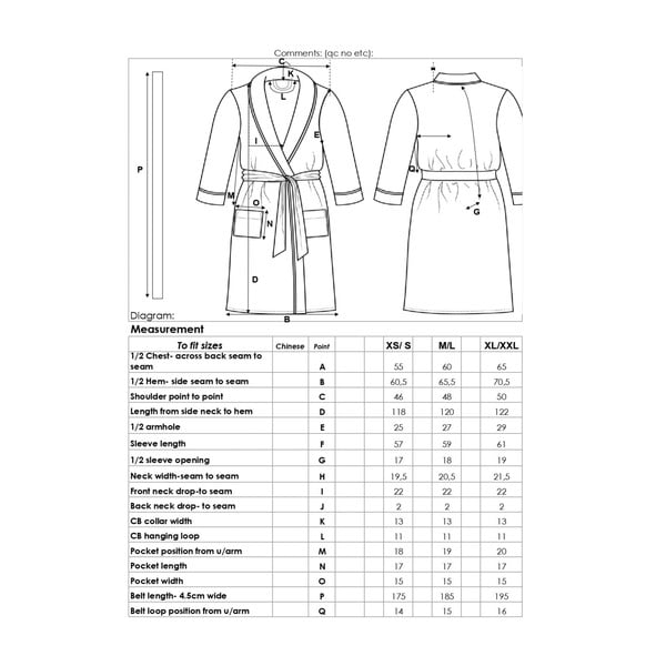 Accappatoio bianco in cotone XL/XXL Terry – HIP-image-2