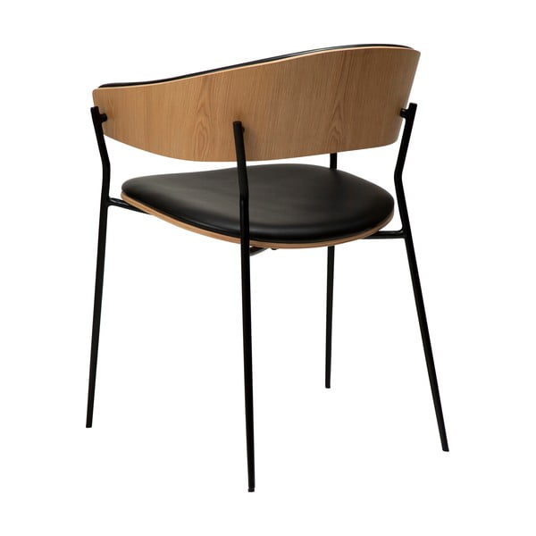 Sedia da pranzo nera/colore naturale chiaro con braccioli Crib – DAN-FORM Denmark-image-4