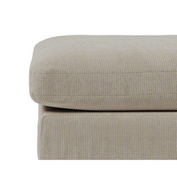 Pouf in tessuto a coste color crema Comfy - Scandic-image-2
