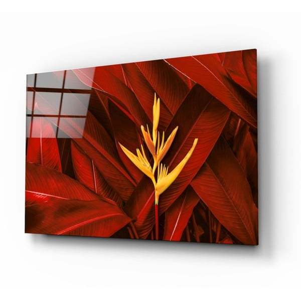 Pittura su vetro , 72 x 46 cm Red Leaves - Insigne