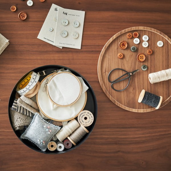 Scatola con coperchio nera in metallo ø 22x6 cm Rin – YAMAZAKI-image-2