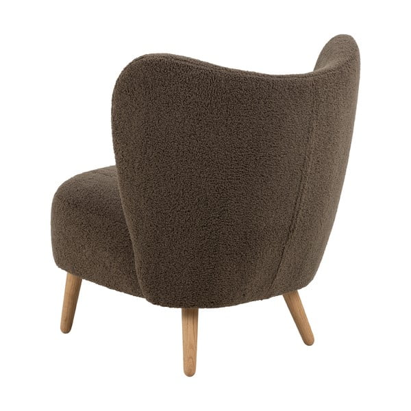 Poltrona marrone in tessuto bouclé Elmont - Actona-image-3