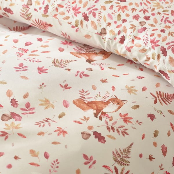 Set copripiumino e federa arancione e beige per letto matrimoniale 200x200 cm Woodland Fox – Catherine Lansfield-image-4