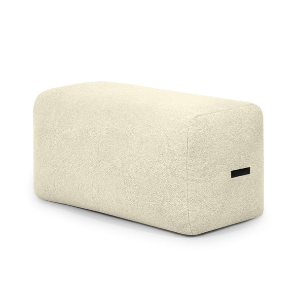 Puof a sacco color crema con rivestimento in bouclé Plus 100 Lounge – SLOWDOWN