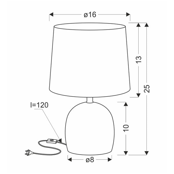 Lampada da tavolo grigio chiaro con paralume in tessuto (altezza 25 cm) Adelina - Candellux Lighting-image-2