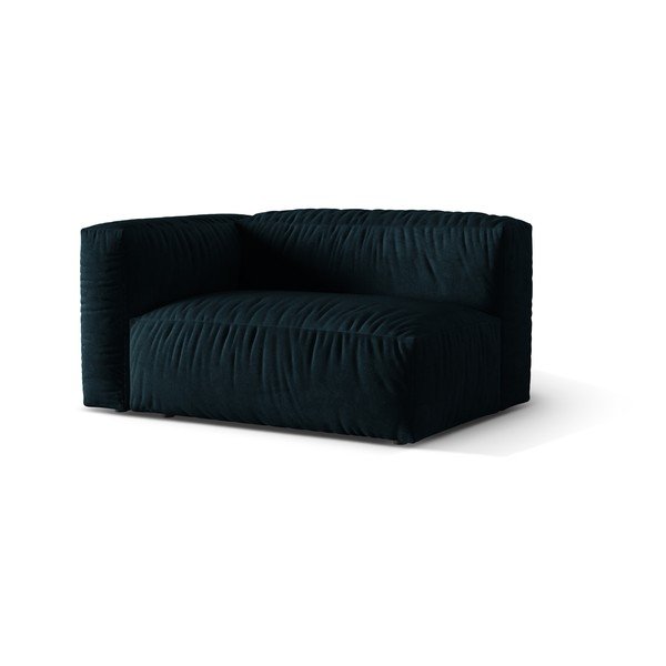 Parte divano componibile blu scuro (con penisola a sinistra) con rivestimento in velluto Martina – Micadoni -image-1