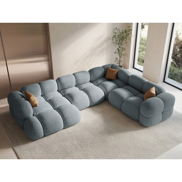 Divano angolare azzurro (con penisola a destra/a U) Loretto – Cosmopolitan Design-image-1