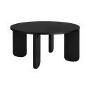 Tavolino da salotto rotondo nero con piano effetto rovere ø 75 cm Kuvu – noo.ma