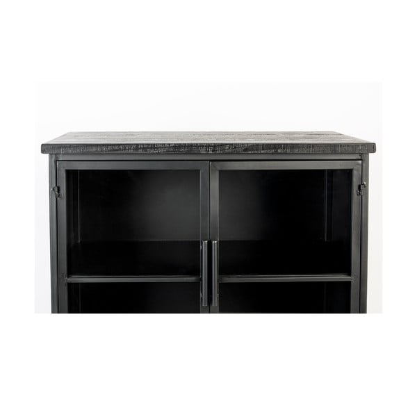 Vetrina in metallo nero 35x133 cm Ferre - White Label-image-1