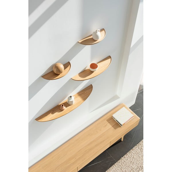 Scaffali in legno di quercia in colore naturale Mu - Gazzda-image-1