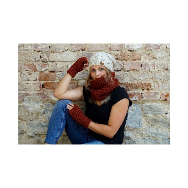 Cappello beige lavorato a mano Tweed - DOKE-image-2