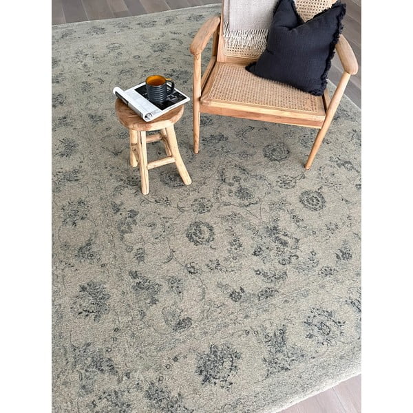 Tappeto in lana beige 170x240 cm Calisia Vintage Flora - Agnella-image-2