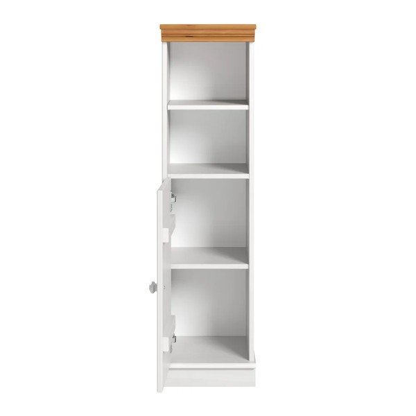 Mobile per bagno bianco in pino massiccio alto/stretto 30,5x115,5 cm Anita – Støraa-image-3
