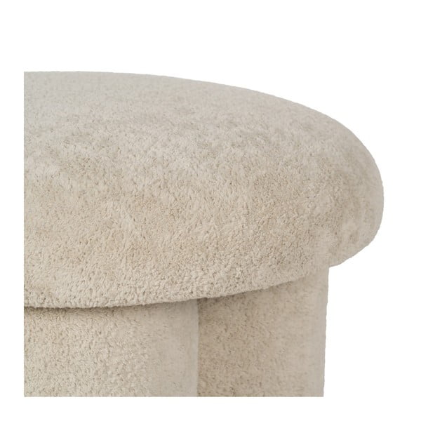 Poggiapiedi beige con rivestimento in bouclé – Ixia-image-2