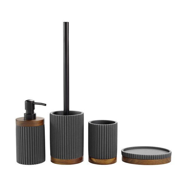 Dispenser di sapone in poliresina antracite Niagara - douceur d'intérieur-image-2