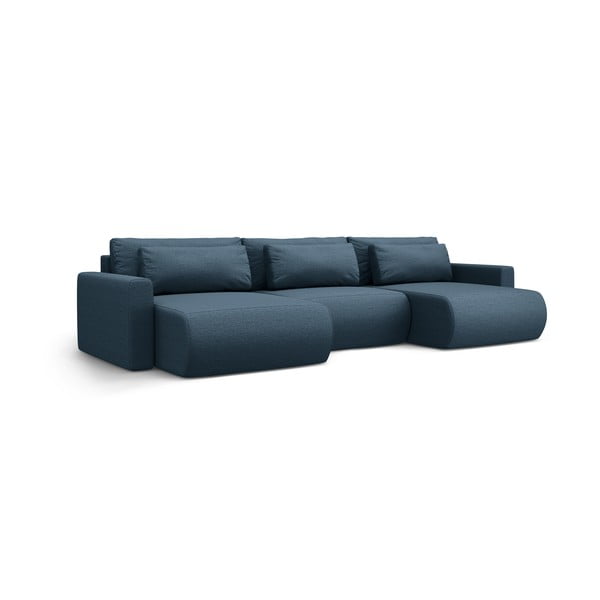 Divano angolare blu scuro allungabile con contenitore (a U) Belfast – Cosmopolitan Design-image-4