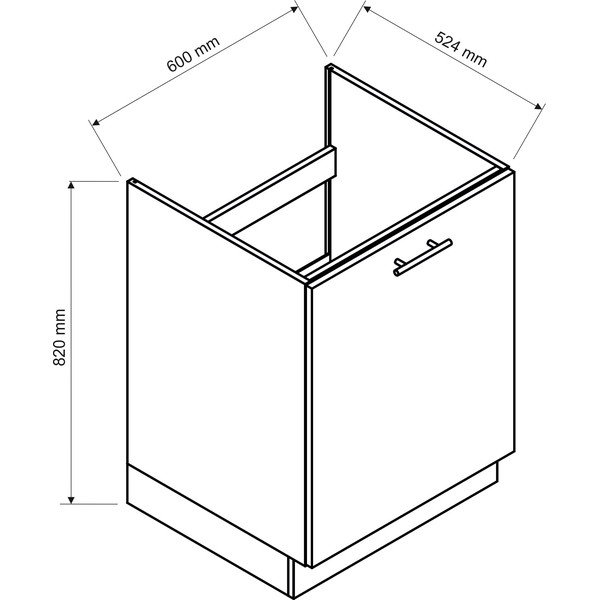 Mobile lavello cucina (larghezza 60 cm) Kai - STOLKAR-image-1