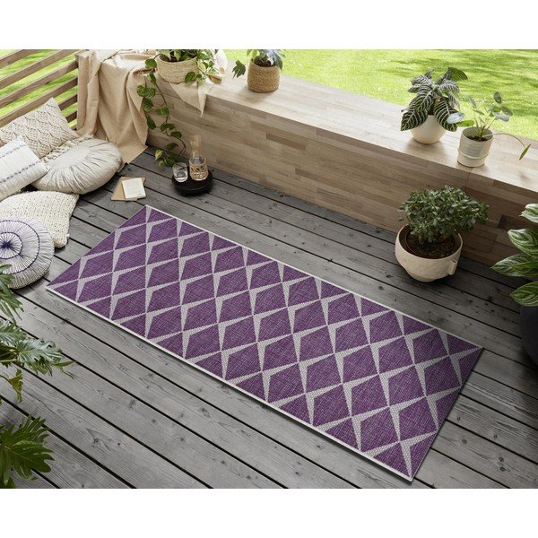 Runner per esterni viola e beige , 70 x 300 cm Escala - NORTHRUGS-image-1