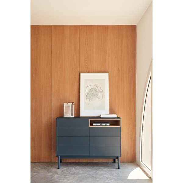 Cassettiera bassa grigio scuro 120x90 cm Corvo - Teulat-image-1