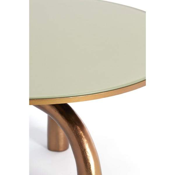 Tavolino rotondo in vetro bronzo e beige ø 76 cm Mello - Light & Living-image-1