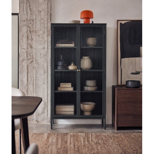 Vetrina in metallo verde scuro 90x190 cm Bronco - Unique Furniture-image-3