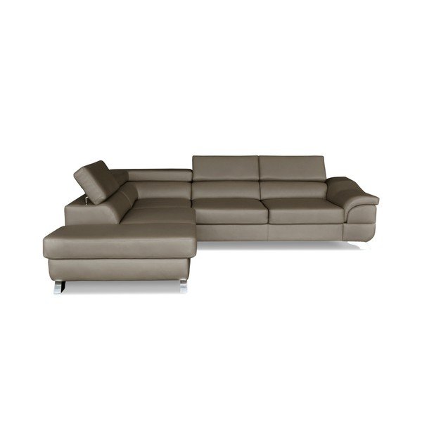 Šedohnědá rohová rozkládací  pohovka Windsor & Co. Sofas Omnikron, levý roh