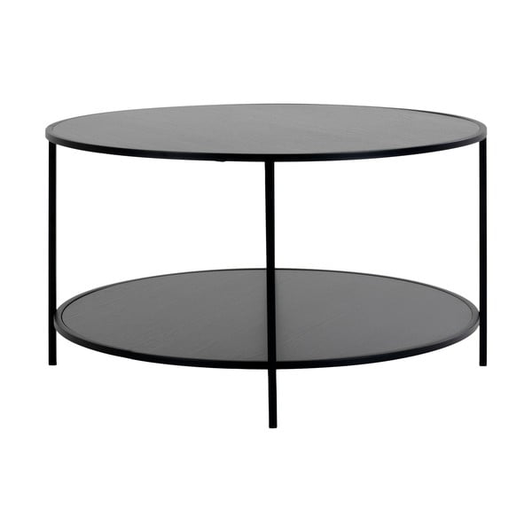 Tavolino rotondo nero con piano nero ø 80 cm Vita - House Nordic
