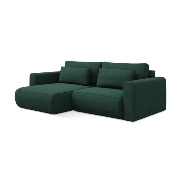 Divano angolare verde allungabile/con contenitore (con penisola a sinistra/con chaise lounge) Kapua – Makamii-image-1
