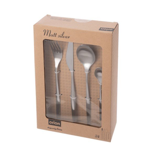 Posate argentate in acciaio inox 24 pz – Orion-image-4