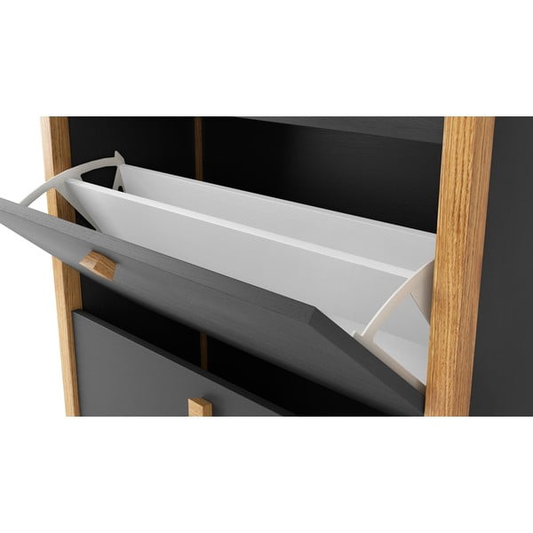 Scarpiera grigio scuro con tre cassetti Bode - Woodman-image-3