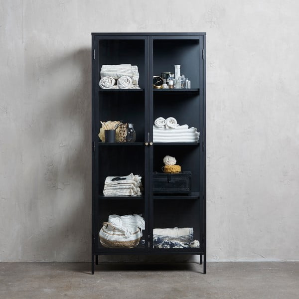 Vetrina in metallo nero 90x190 cm Carmel - Unique Furniture-image-4