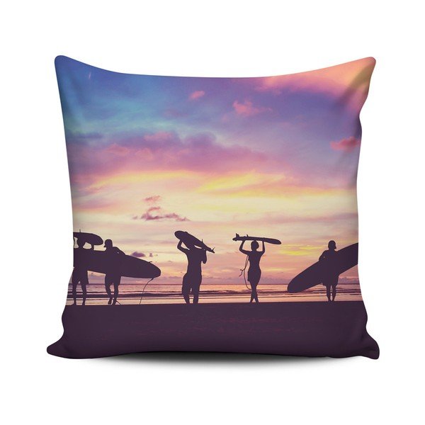 Cuscino colorato Home de Bleu Tropical Surf, 43 x 43 cm - Kate Louise