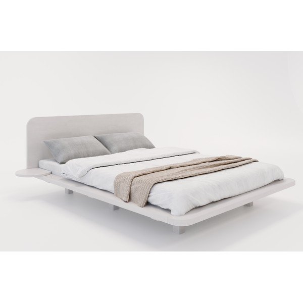 Letto matrimoniale in faggio bianco 140x200 cm Japandic - Skandica-image-2