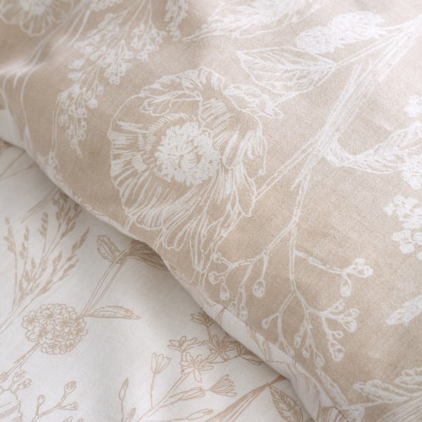Biancheria da letto beige in flanella per letto matrimoniale 200x200 cm Floral Toile - Bianca-image-4