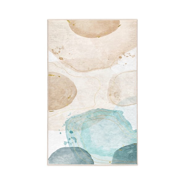 Tappeto color crema/turchese lavabile 160x230 cm Puddle – Mila Home