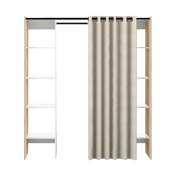 Armadio bianco e beige in rovere 185x182 cm Tom - TemaHome