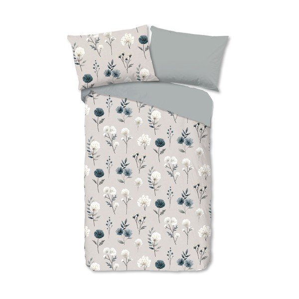 Set copripiumino e federa grigio in flanella per letto singolo 140x200 cm Gioia – Good Morning