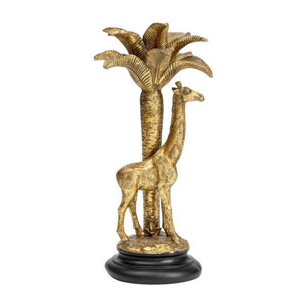 Portacandele decorativo color oro Giraffe Palm Tree, altezza 35 cm - Kare Design-image-1