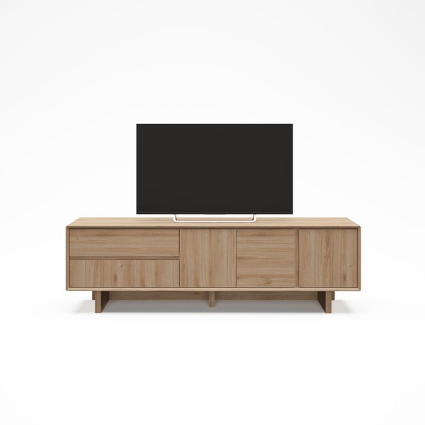 Mobile TV di colore naturale con effetto rovere 180x55x45 cm Carpi – Marckeric-image-2