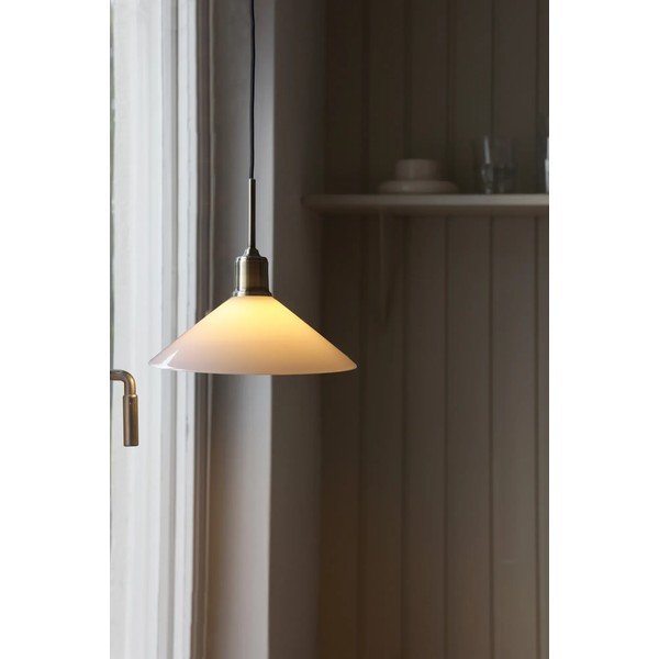 Lampadario bianco e color ottone con paralume in vetro ø 25 cm Vela – Markslöjd-image-1