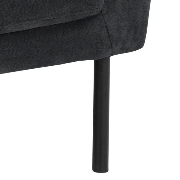 Divano in velluto grigio antracite, 160 cm Biloxi - Actona-image-2