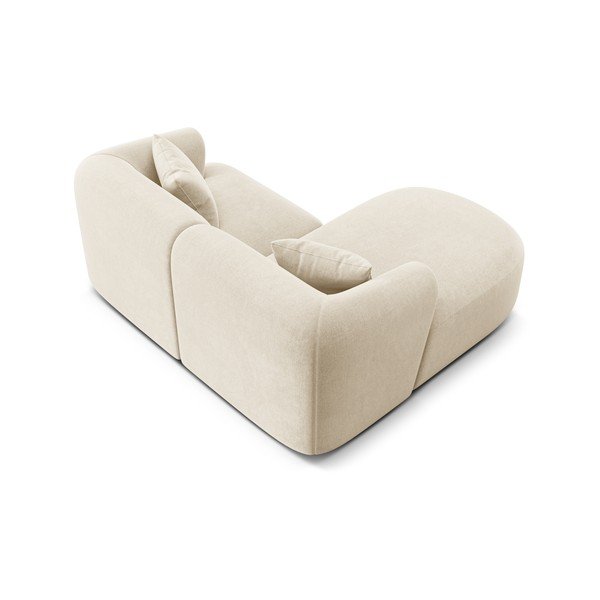 Divano angolare beige (con penisola a sinistra/con chaise lounge) con rivestimento in velluto Campi – Cosmopolitan Design-image-4