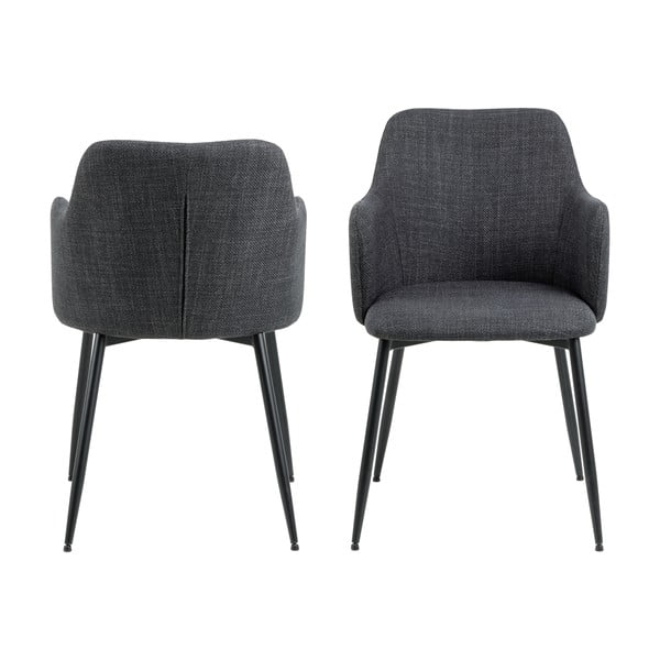 Set di sedie da pranzo color antracite in imbottito 2 pz Ilsa – Actona-image-3