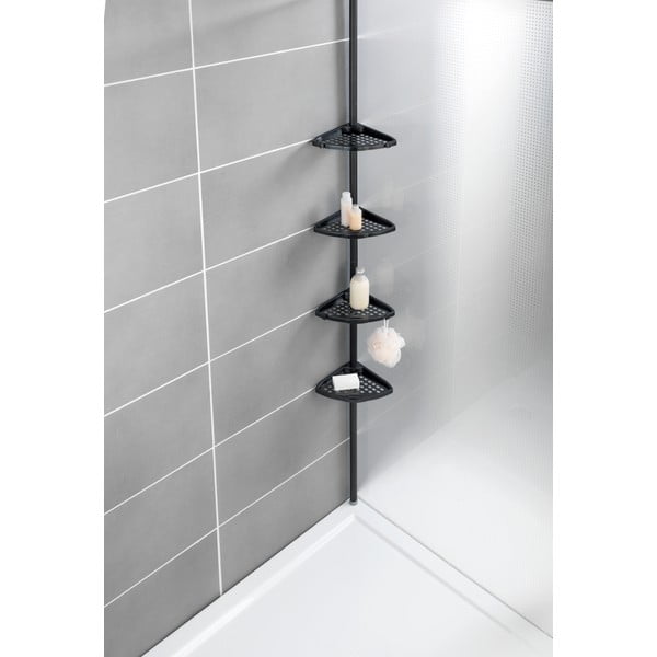 Mensola telescopica angolare nera per il bagno Opal - Allstar-image-1
