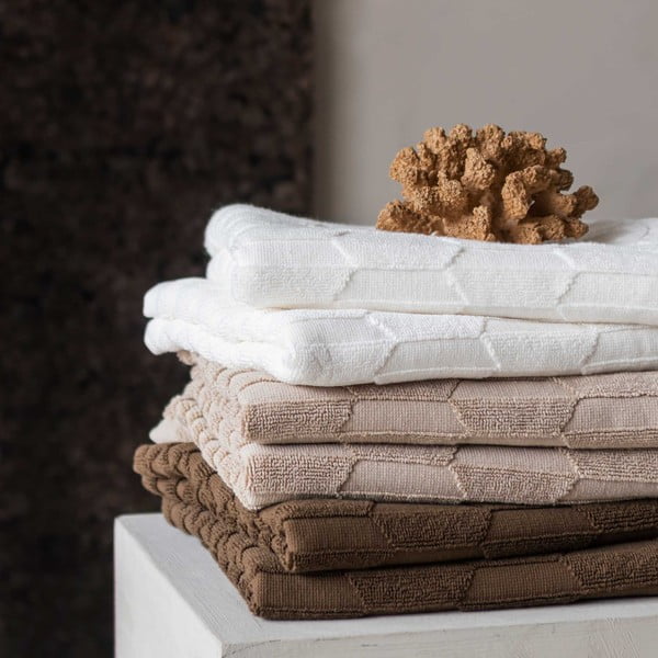 Set di 2 asciugamani in cotone marrone scuro 35x55 cm Geo - Mette Ditmer Denmark-image-2