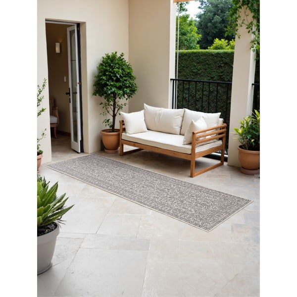 Passatoia da interno ed esterno grigia/avorio 80x250 cm Duet Kona – NORTHRUGS-image-2