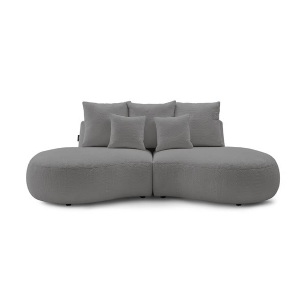 Divano bouclé grigio chiaro 260 cm Saint-Germain - Bobochic Paris